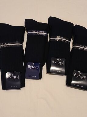 Byford London Classic Navy Socks, BY5181, NWT, Bundle of 4 Pairs